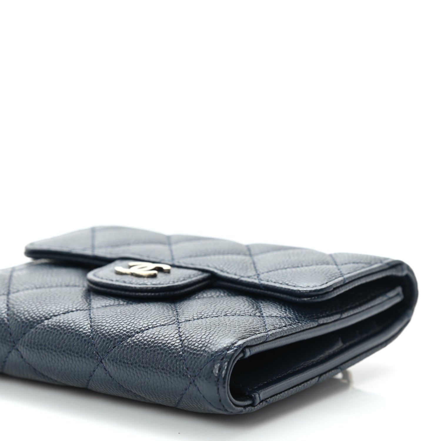 Chanel Caviar Quilted Compact Flap Wallet Navy 11 of 12