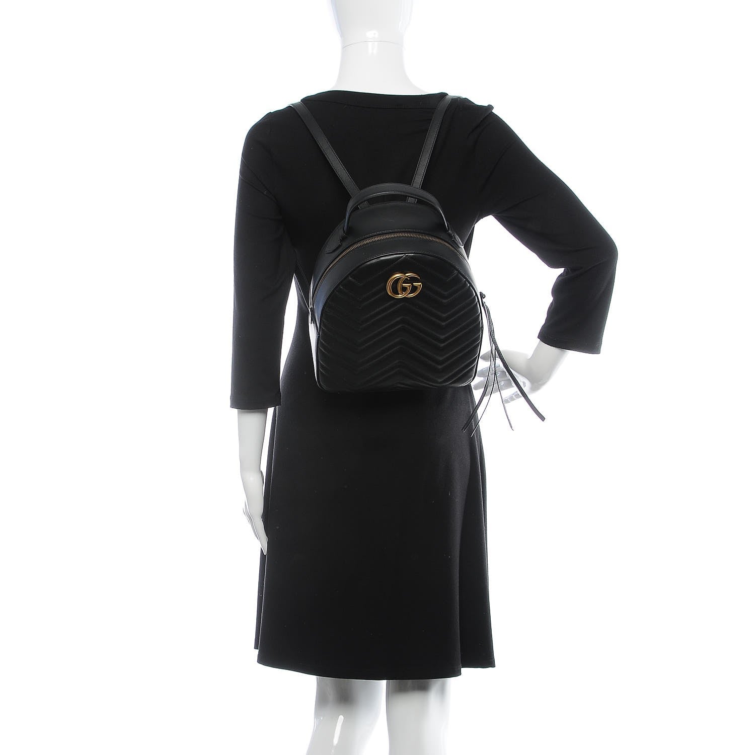 Gucci Calfskin Matelasse GG Marmont Backpack Black 2 of 8