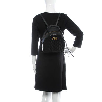 Gucci Calfskin Matelasse GG Marmont Backpack Black 2 of 8