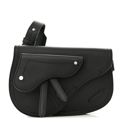 Christian Dior Grained Calfskin Saddle Messenger Bag Black 1 of 9