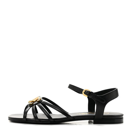 Chanel Lambskin Crystal CC Sandals 35.5 Black 1 of 10
