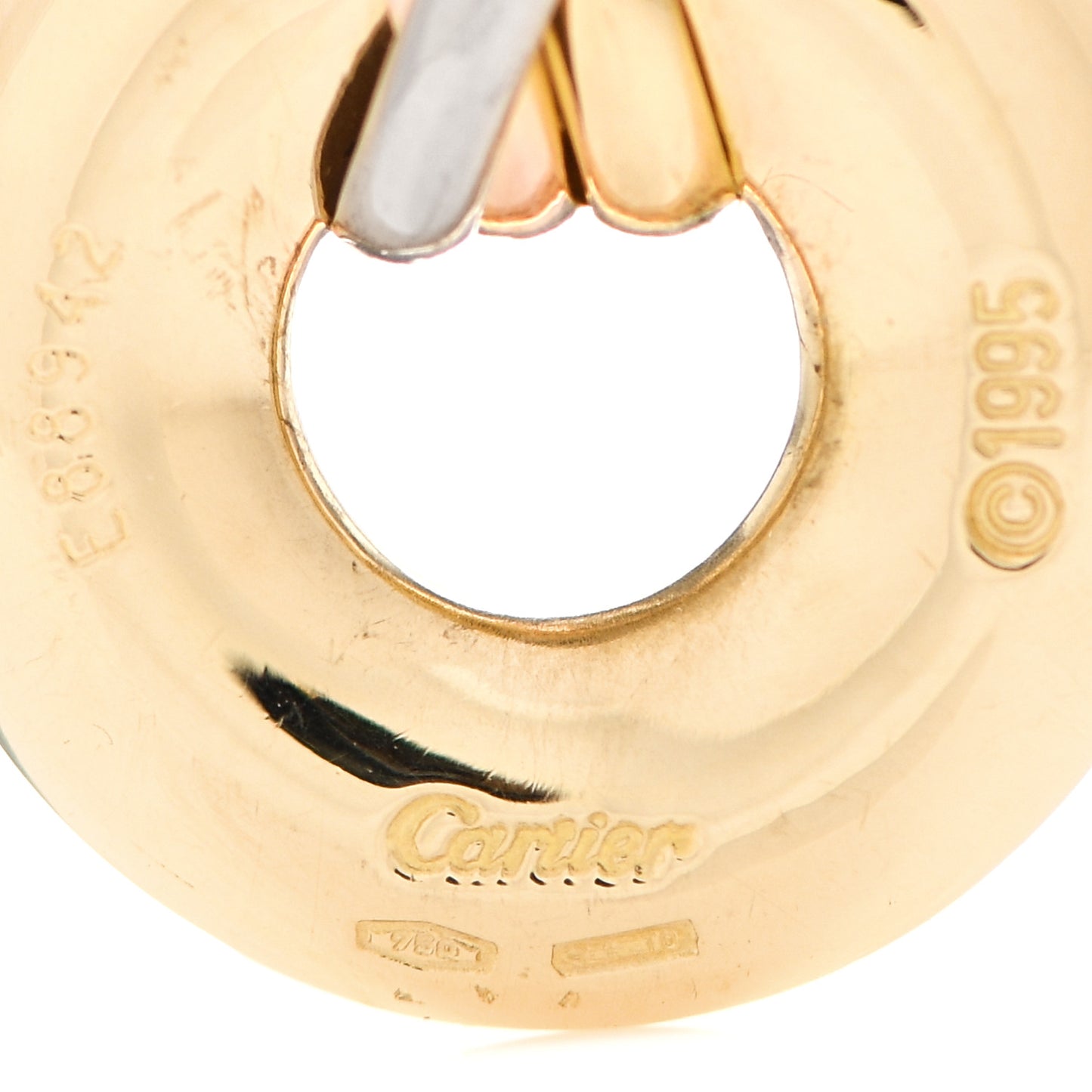 18K Yellow White Pink Gold Trinity Circle Pendant