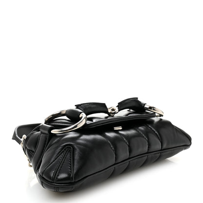 Gucci Nappa Vertical Matelasse Small Maxi Horsebit Chain Shoulder Bag Black 4 of 12