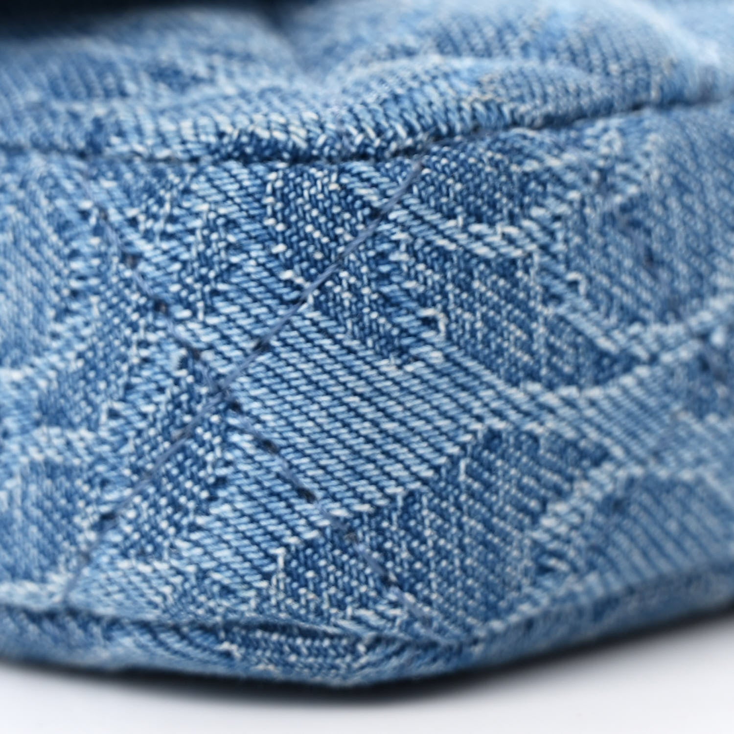 Chanel Denim Quilted Camellia Sweetheart Clutch With Chain Blue 10 of 11