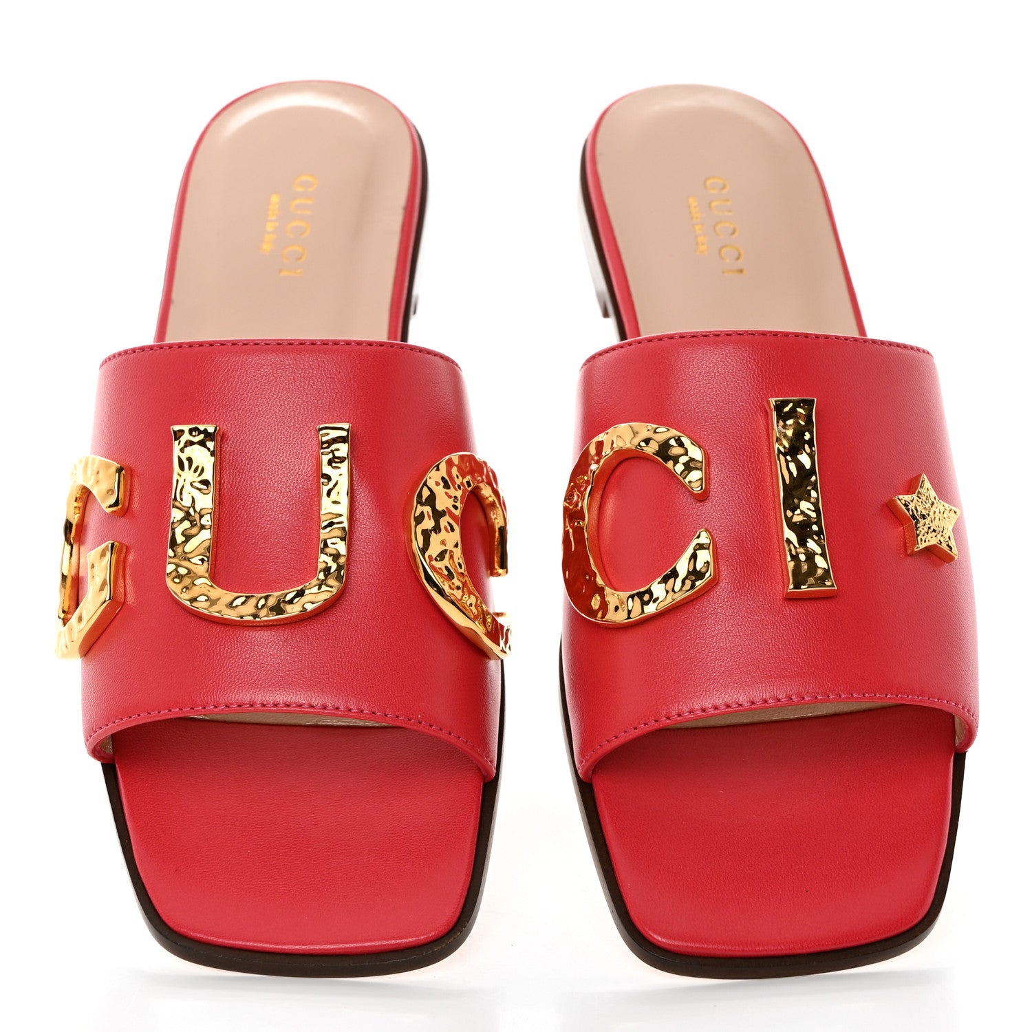 Gucci Malaga Kid Cara Flat Slide Sandals 36 Runway Coral 5 of 10