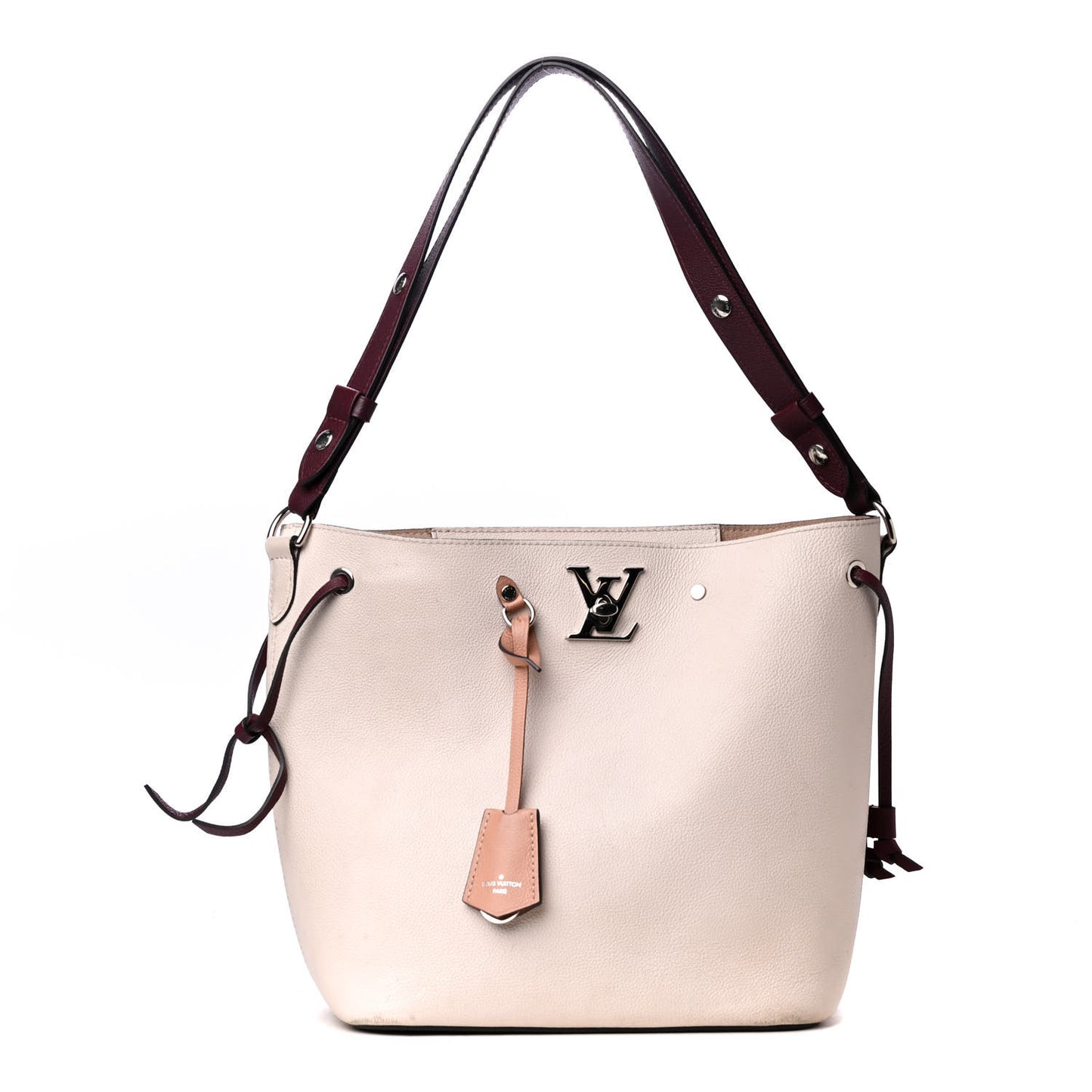 Calfskin Lockme Bucket Soie Quartz Calla