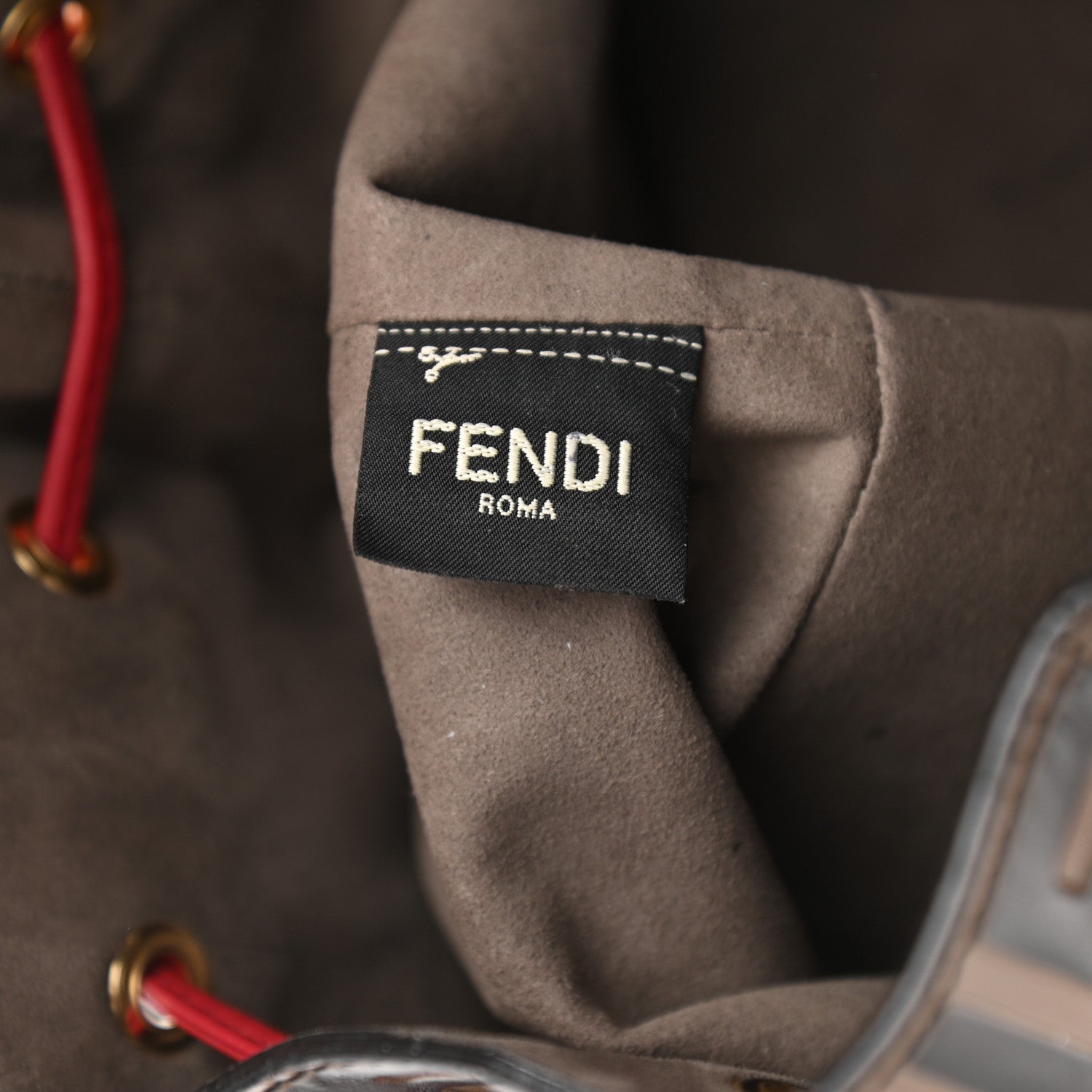 Fendi Vitello Grace F is Fendi Bi-Color FF 1974 Embossed Grande Mon Tresor Bucket Bag Maya Black Fragola 7 of 16