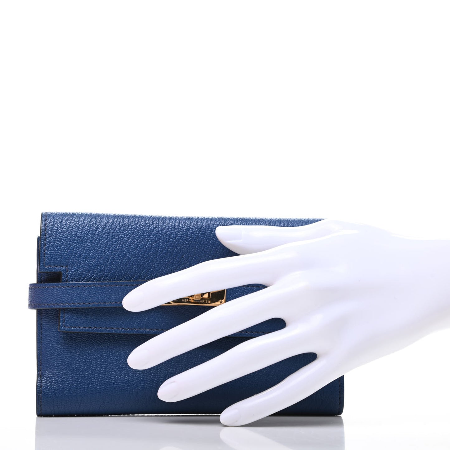 Chevre Mysore Medium Kelly Wallet Bleu Thalassa