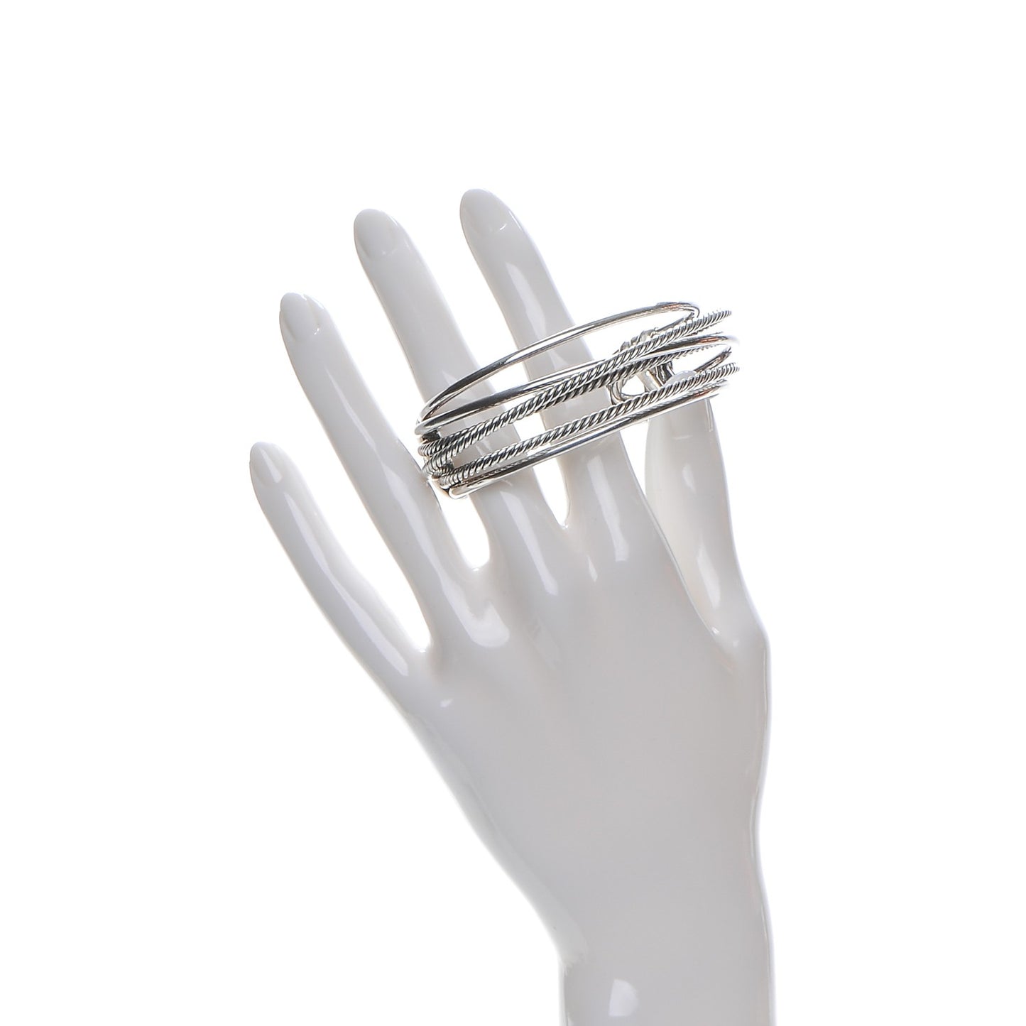 Sterling Silver 24mm Narrow Crossover Cuff