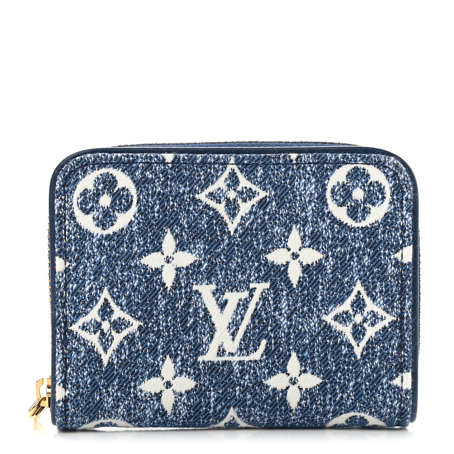 Denim Monogram Jacquard Zippy Coin Purse Bleu