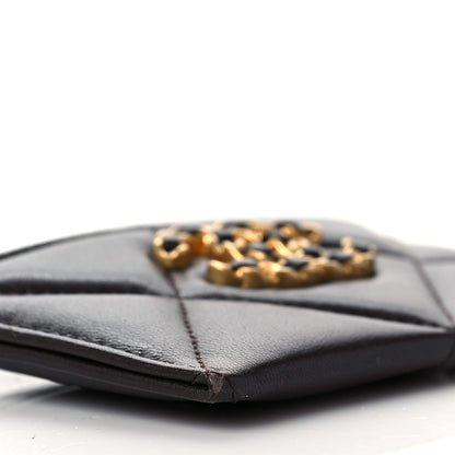 Chanel Lambskin Quilted Chanel 19 Card Holder Dark Brown 8 of 10