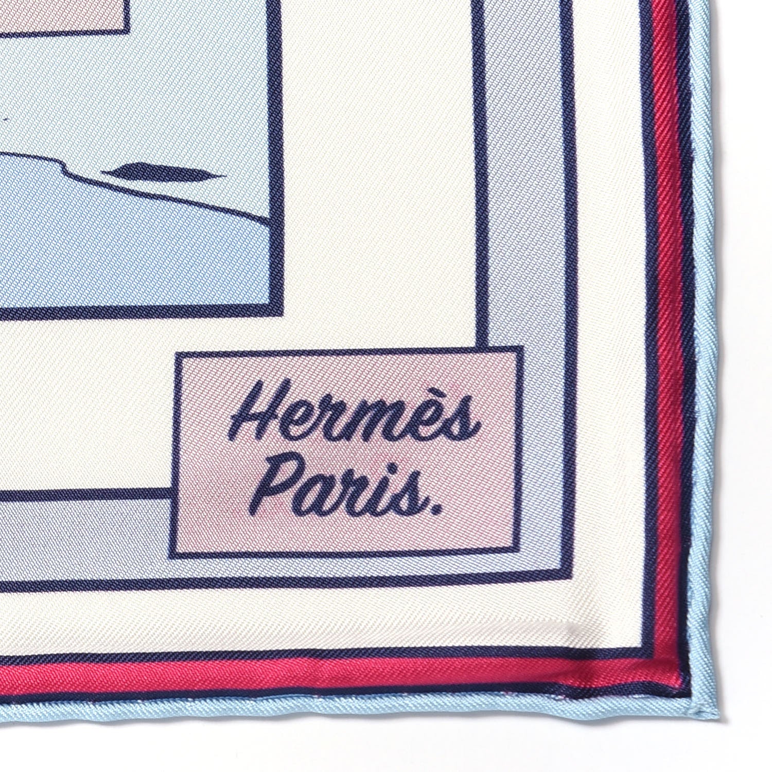 Hermes Silk Wow Double Face Scarf 90 White Vert Rose 2 of 4