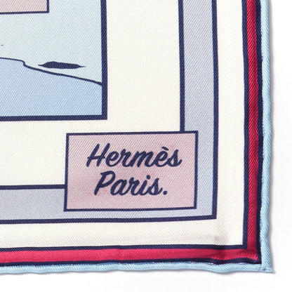 Hermes Silk Wow Double Face Scarf 90 White Vert Rose 2 of 4