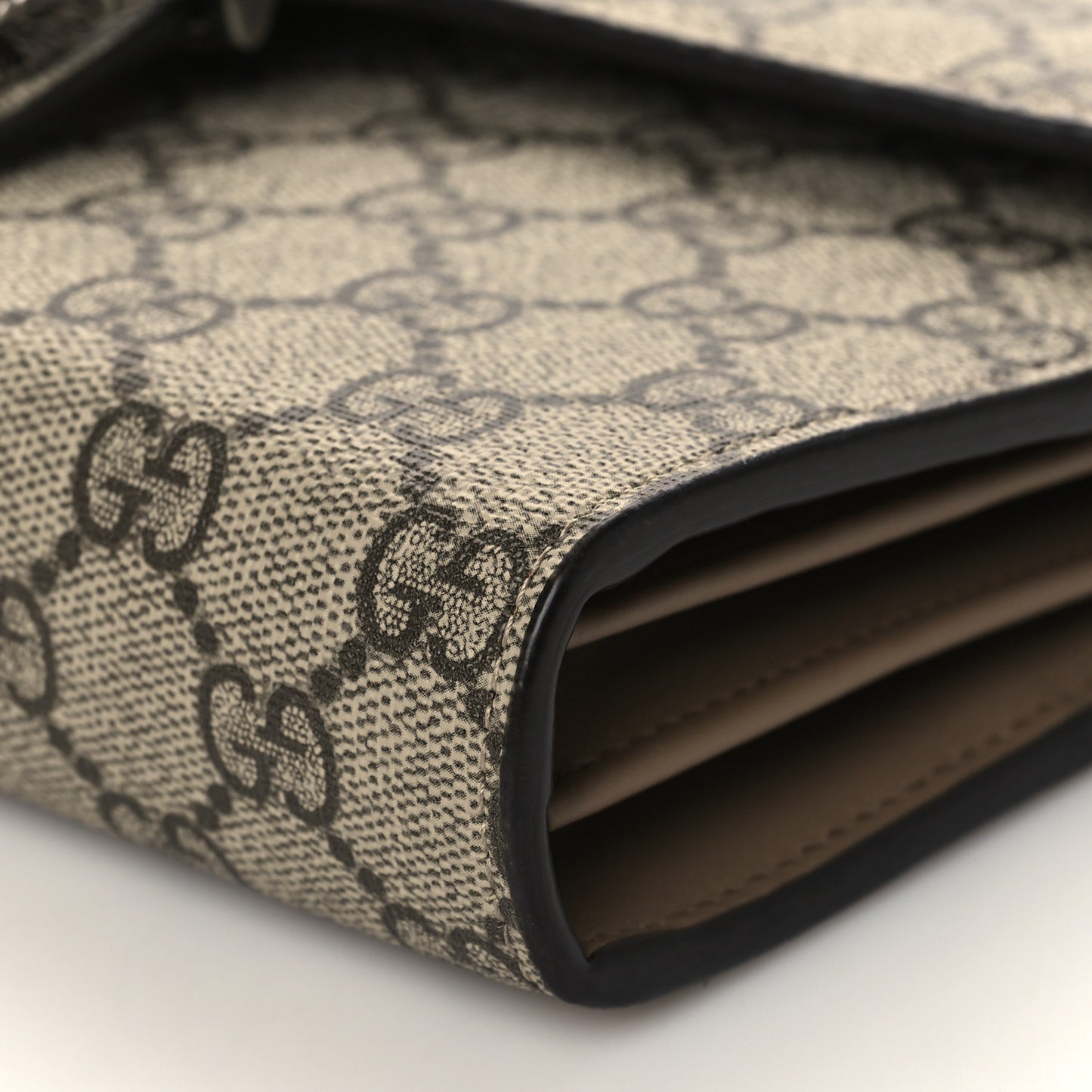 GG Supreme Monogram Mini Dionysus Chain Wallet Beige Taupe