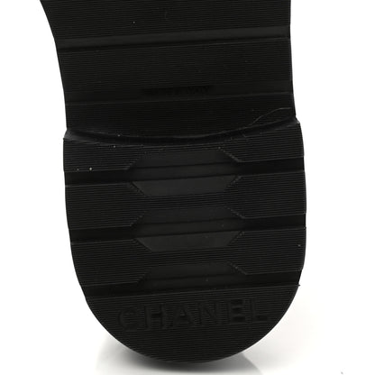 Chanel Shiny Calfskin Quilted Lace Up Combat Boots 38 Black 6 of 8