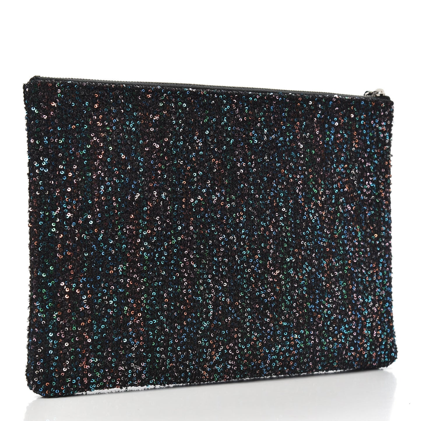 Canvas Sequin Medium Deauville Cosmetic Pouch Black