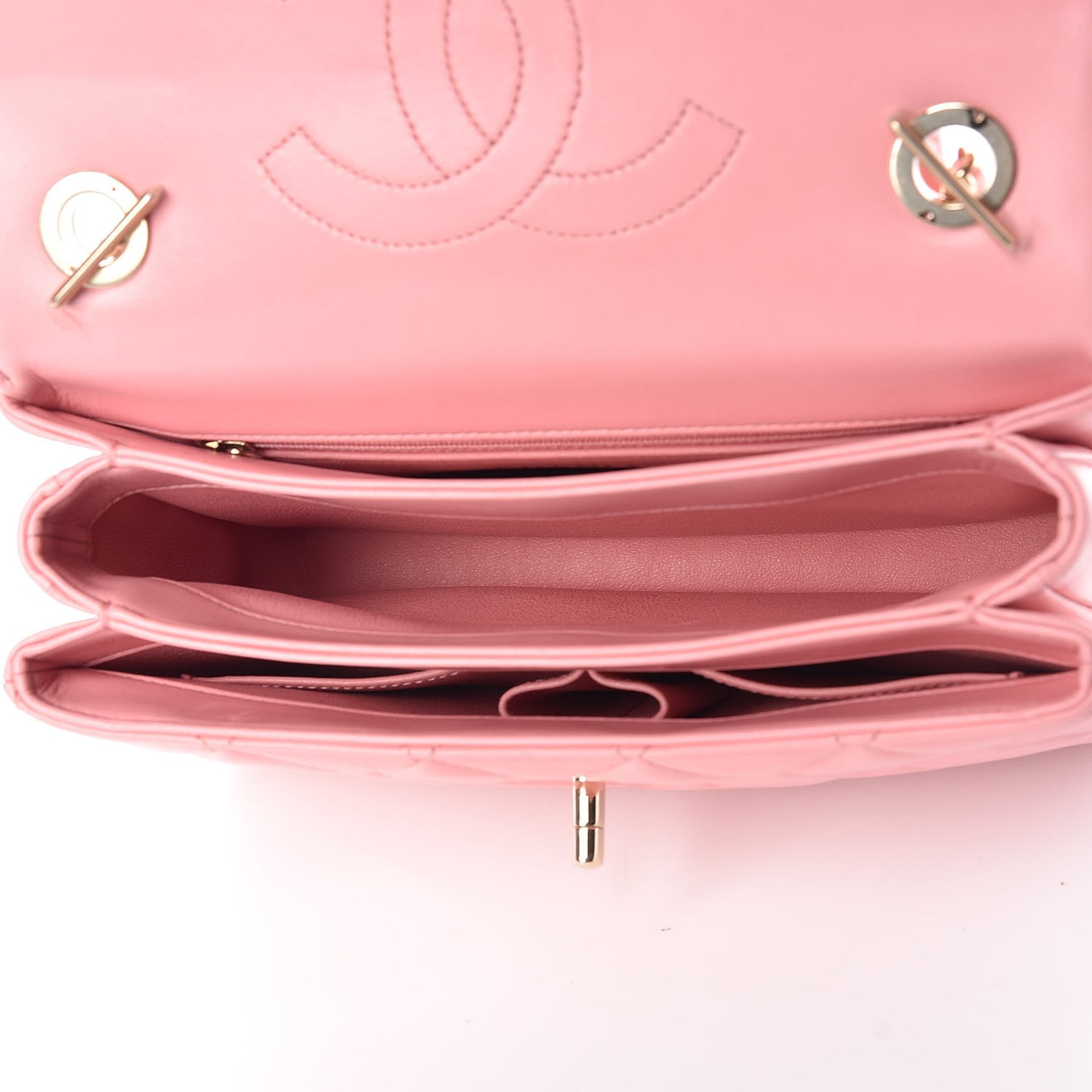 Lambskin Quilted Small Trendy CC Flap Dual Handle Bag Pink