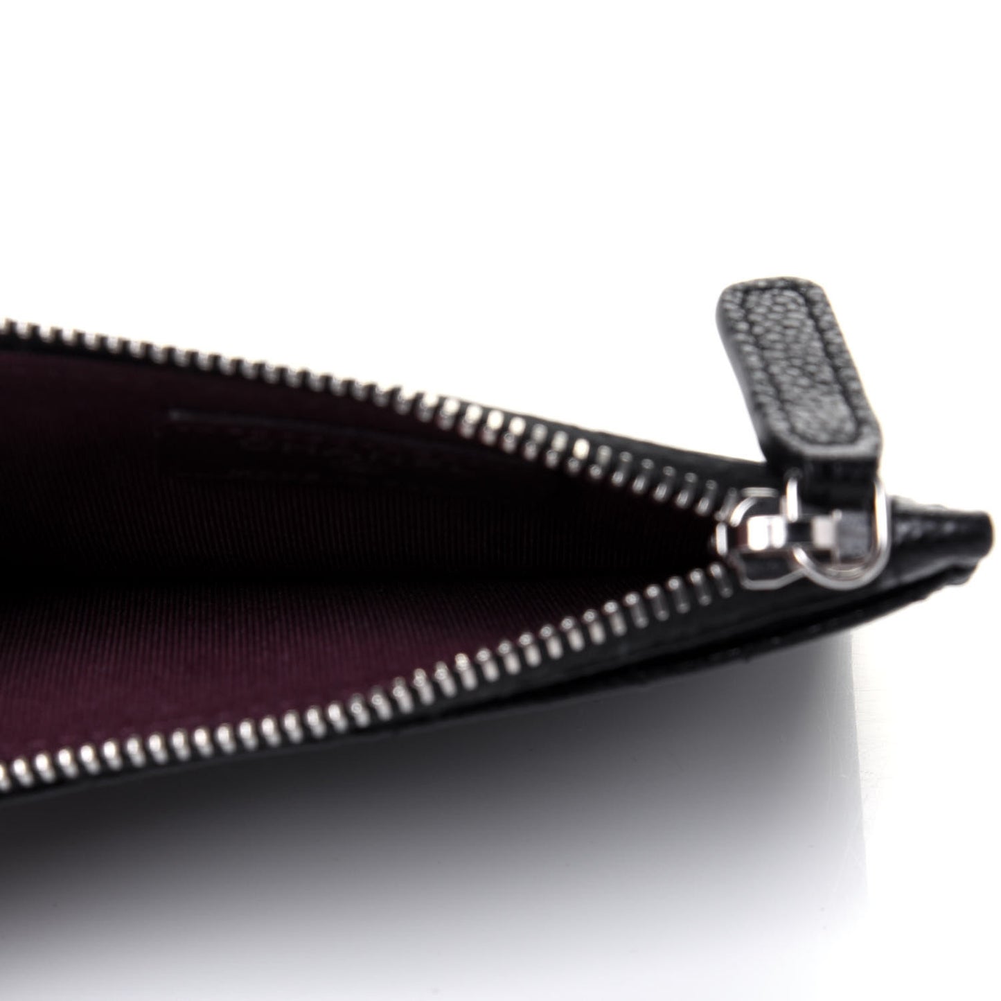 Caviar Quilted CC Zip Card Holder Black