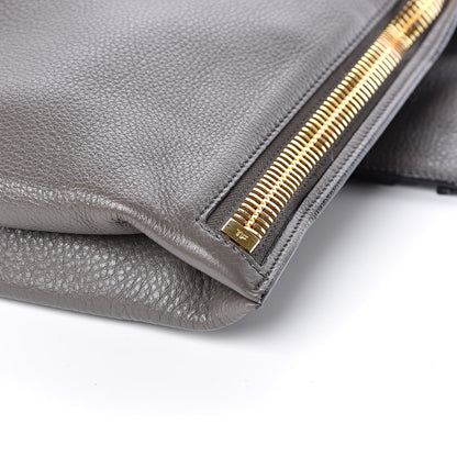 Tom Ford Calfskin Large Alix Padlock Zip Shoulder Bag Graphite 12 of 13