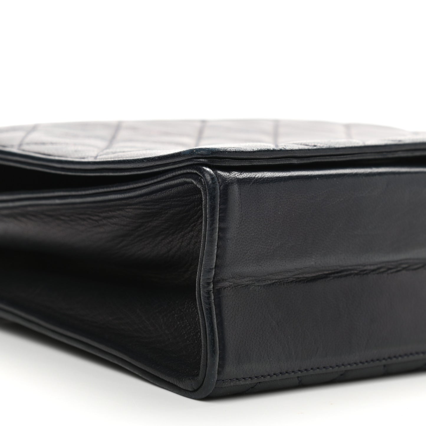 Lambskin Quilted Small Single Flap Bag Navy