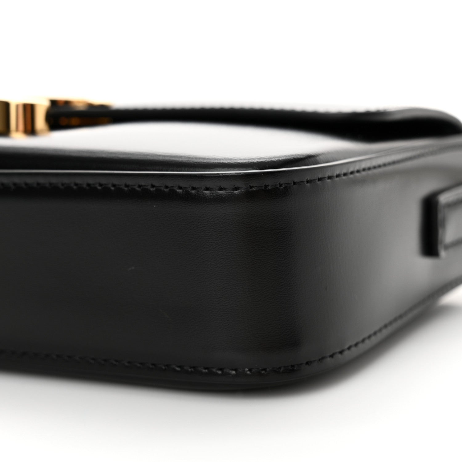 Celine Shiny Calfskin Triomphe Shoulder Bag Black 10 of 11