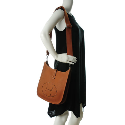 Hermes Taurillon Clemence Evelyne III PM Gold 2 of 9