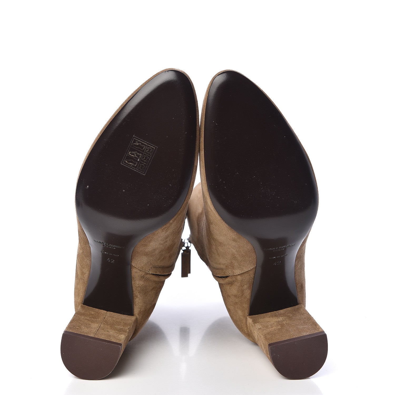Saint Laurent Suede Loulou Ankle 70 Zip Boot 42 New Sigaro 5 of 10