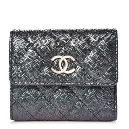 Chanel Iridescent Caviar Quilted Small Flap Wallet Black 1 of 10