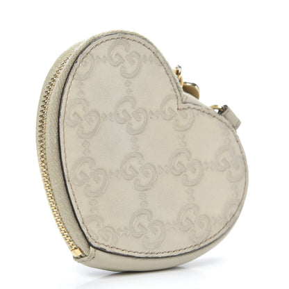 Gucci Guccissima Heart Coin Purse White 3 of 8