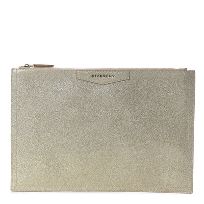 Givenchy Patent Glitter Large Antigona Pouch Gold 1 of 16
