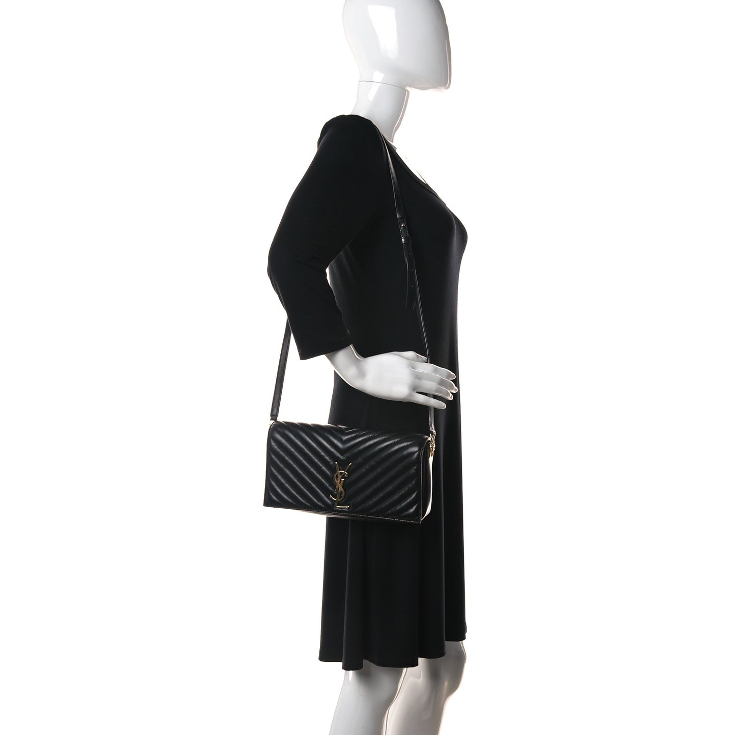 Lambskin Matelasse Monogram Kate 99 Black