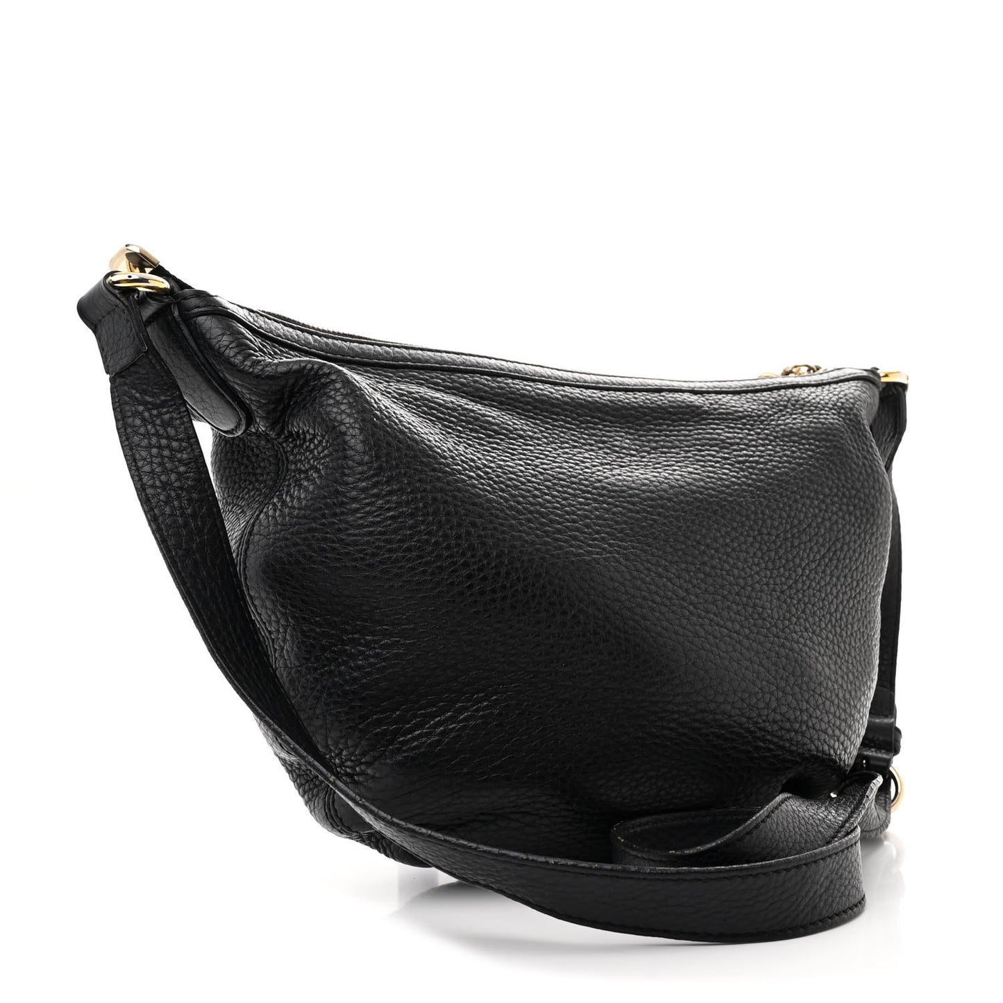Pebbled Calfskin Small Soho Hobo Black