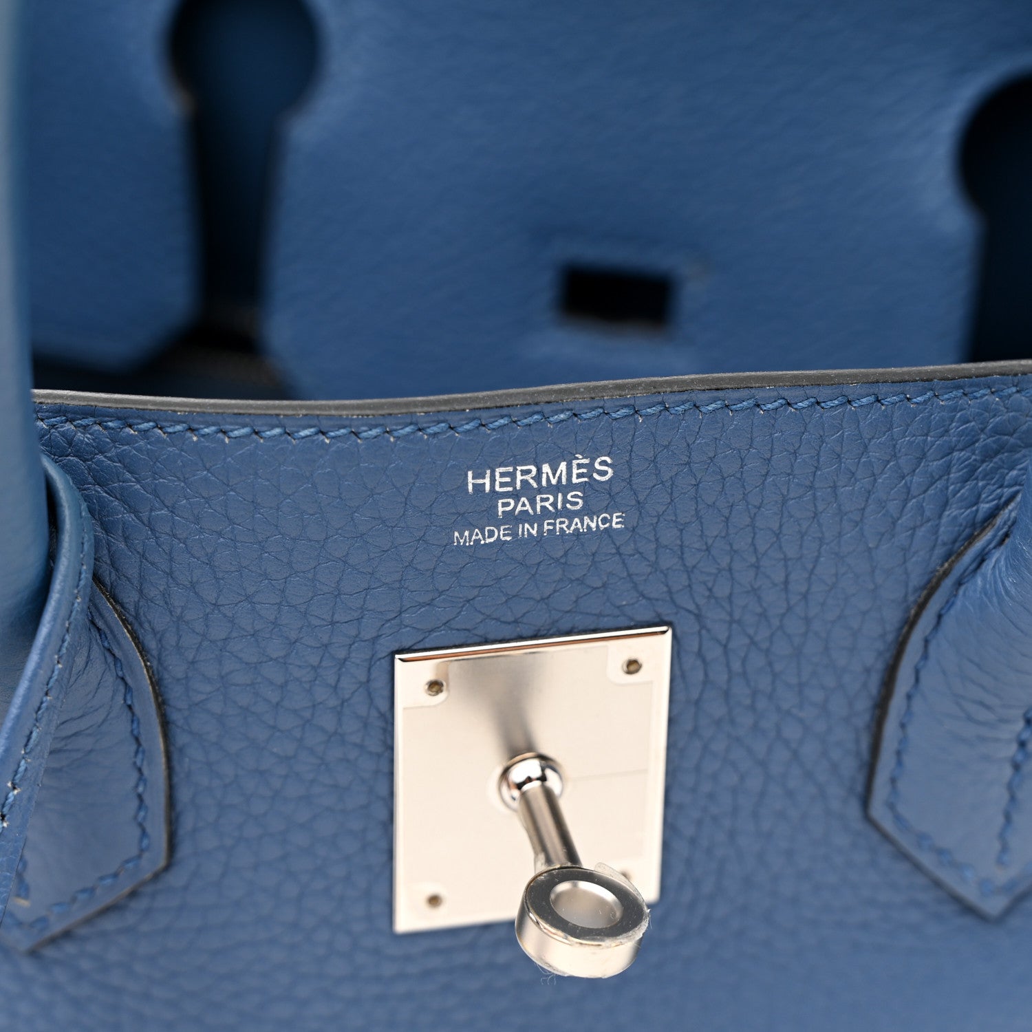 Hermes Taurillon Clemence Birkin 30 Bleu Agate 6 of 10
