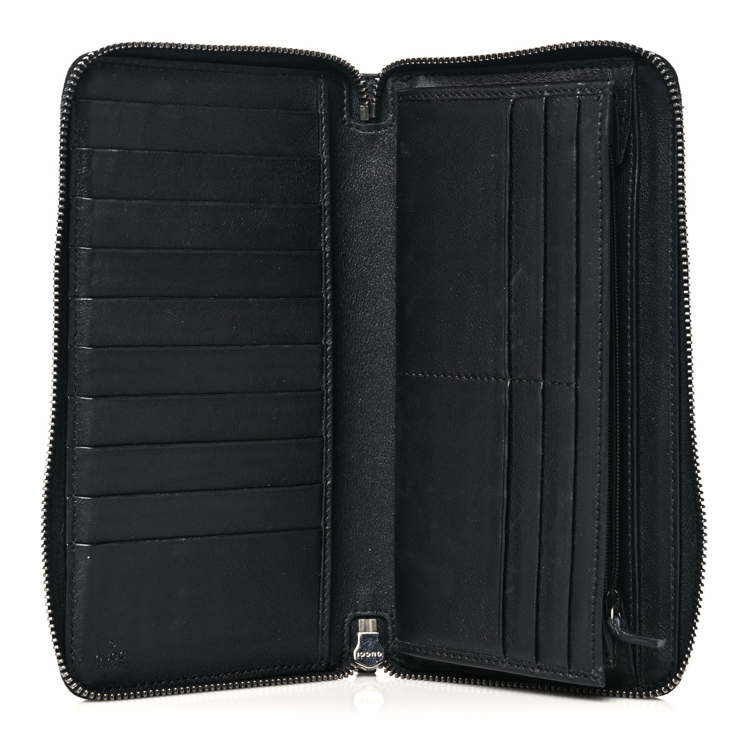 Gucci Guccissima Signature Zip Around Organizer Wallet Black 5 of 14
