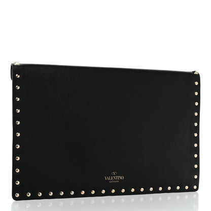 Valentino Garavani Vitello Large Rockstud Envelope Clutch Black 3 of 8
