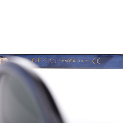 Gucci Acetate Round Sunglasses GG 0023S Blue Grey 6 of 9