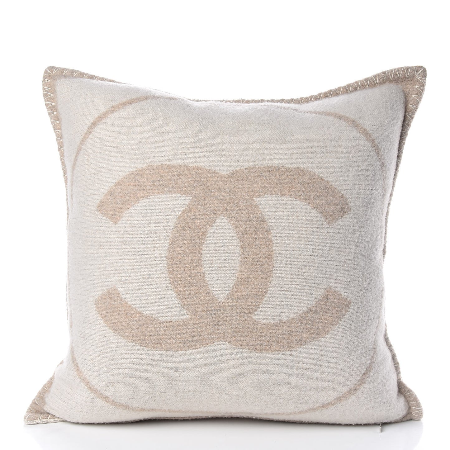 Merino Wool Cashmere CC Pillow Beige Off White