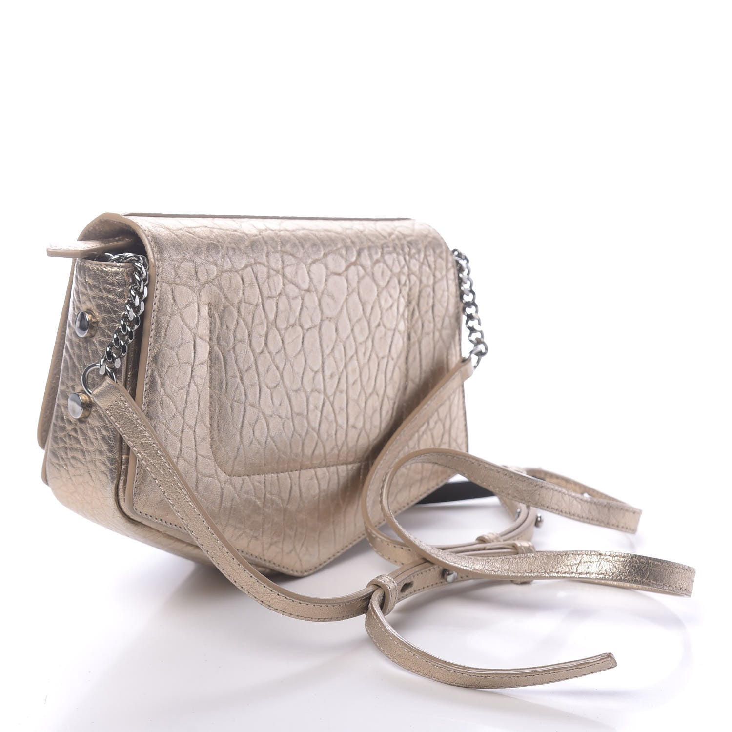Jimmy Choo Metallic Grained Calfskin Arrow Crossbody Bag Light Gold 3 of 17