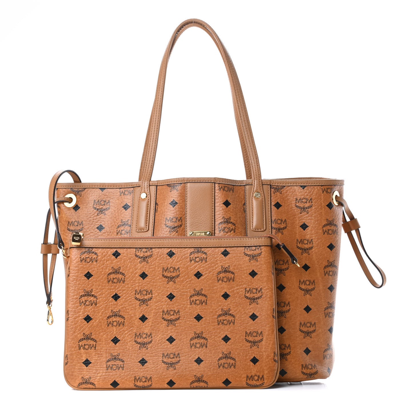 Visetos Medium Liz Reversible Shopper Tote Cognac