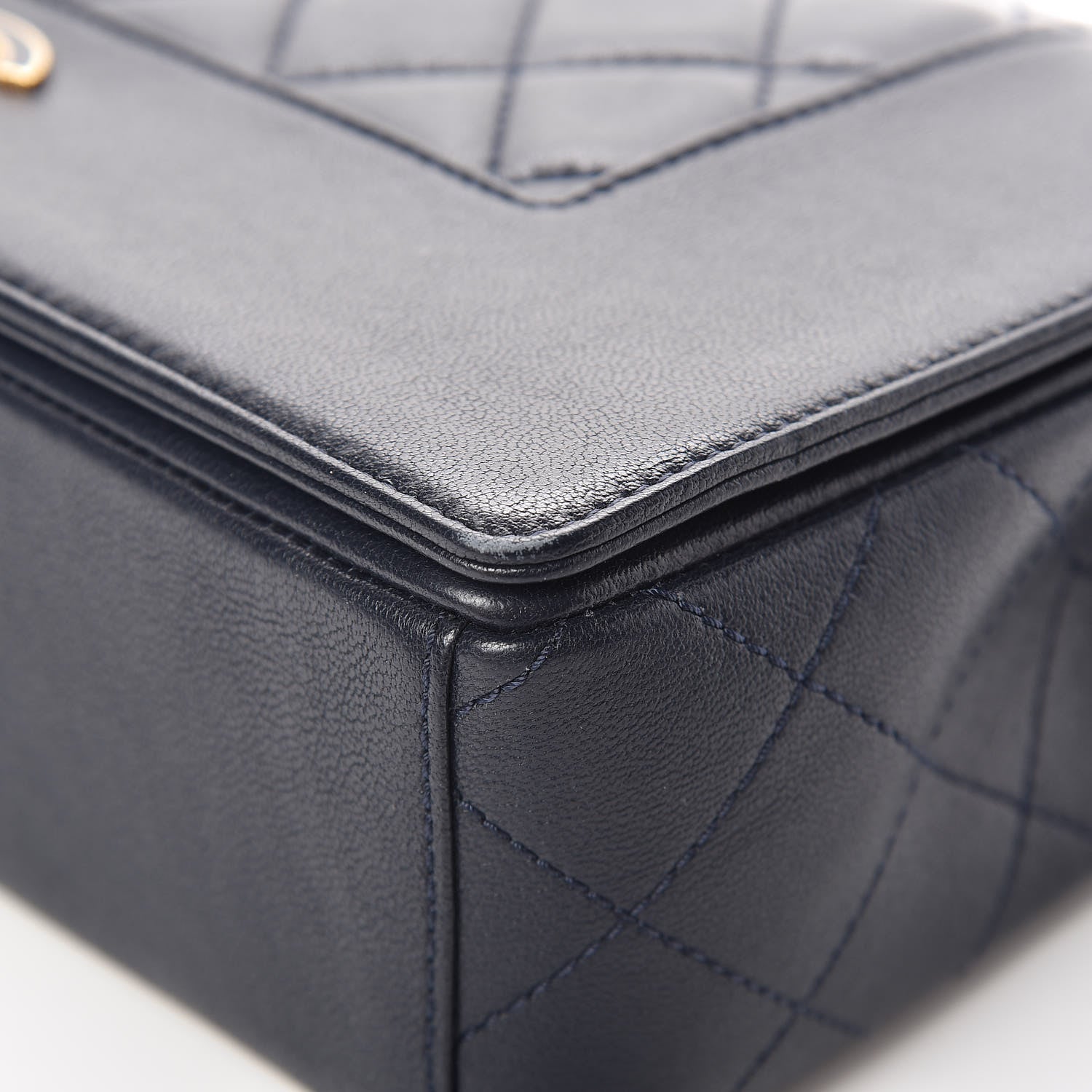 Chanel Sheepskin Quilted Vintage Mademoiselle Flap Navy 10 of 13