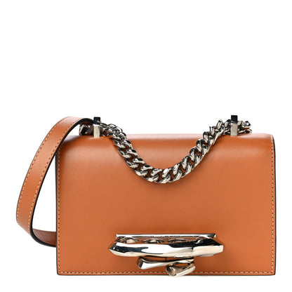 Alexander McQueen Calfskin Sculptural Knuckle Crossbody Tan Brow 1 of 15