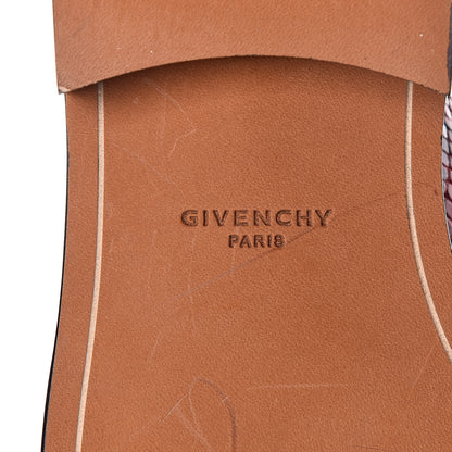 Givenchy Calfskin Python Embossed Studded Elegant Flat Ankle Bootie 38 Red 6 of 8