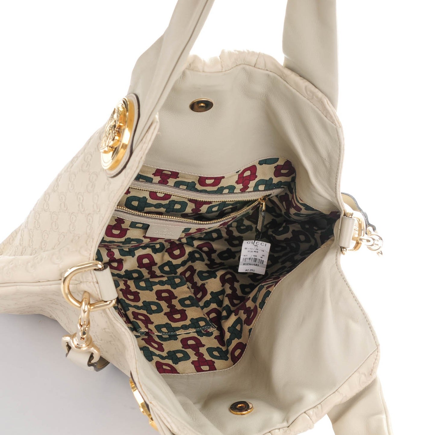 Guccissima Medium Hysteria Top Handle Bag Off White