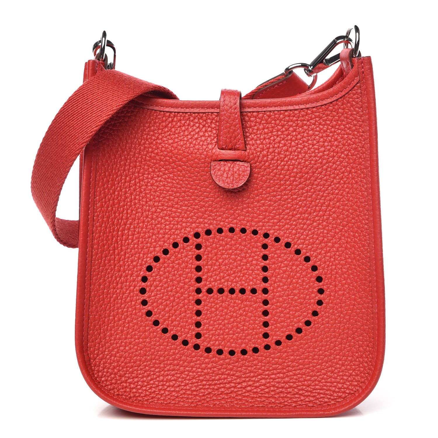 Hermes Taurillon Clemence Evelyne TPM Rouge Casaque 1 of 10