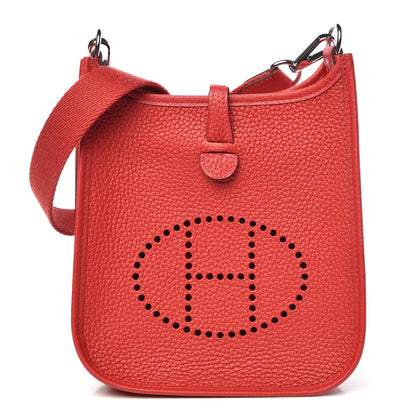 Hermes Taurillon Clemence Evelyne TPM Rouge Casaque 1 of 10