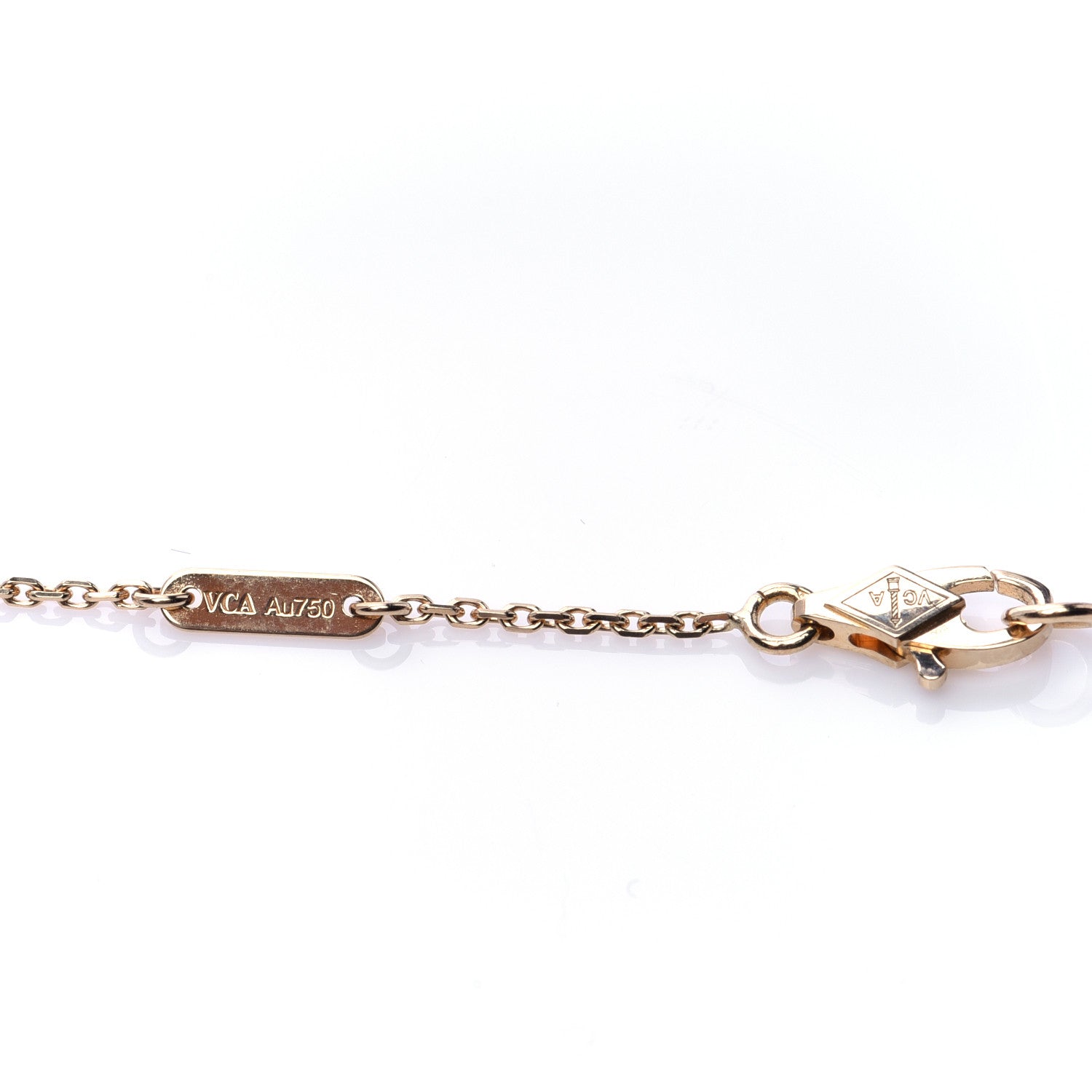 Van Cleef & Arpels 18K Yellow Gold Mother of Pearl Sweet Alhambra Pendant Necklace 4 of 7