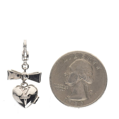 Louis Vuitton 18K White Gold Heart Locket Charm 2 of 4