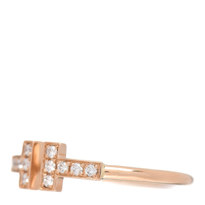 Tiffany 18K Rose Gold Diamond T Wire Ring 59 8.75 3 of 6