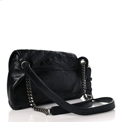Saint Laurent Crinkled Calfskin Matelasse Monogram Niki Body Bag Black 3 of 9