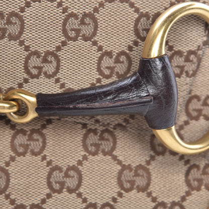 Gucci Monogram Horsebit Clutch Dark Brown 9 of 14
